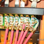 CAT-Kabel am Patchpanel nach T568A angeschlossen